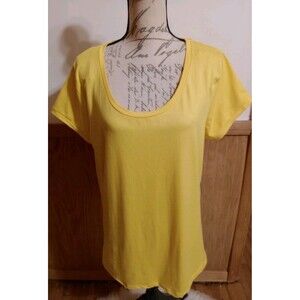 Splash Hello Beautiful Yellow V-Neck Pullover Lightweight Tee SS Sz XL T-Shirt